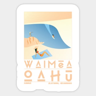 Waimea, Oahu, Hawaii Travel Poster Sticker